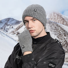Striped Wool Knitted Hat And Gloves Set