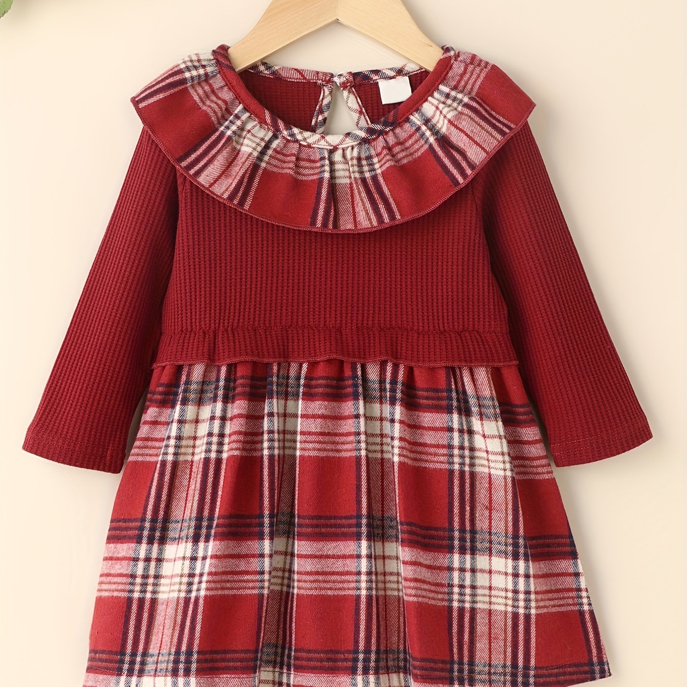 Infant Baby Plaid Waffle Dress