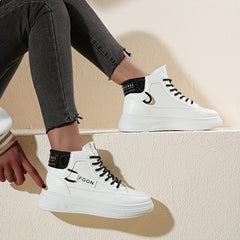 Women's Letter Graphic Skate Shoes Thick Sole Sports Sneakers