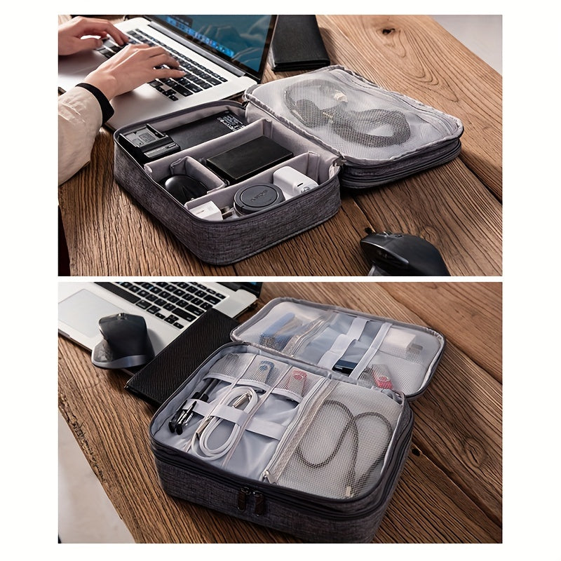 3 Layer Electronic Organizer Travel Cable Bag Waterproof Storage All in One