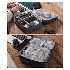 3 Layer Electronic Organizer Travel Cable Bag Waterproof Storage All in One