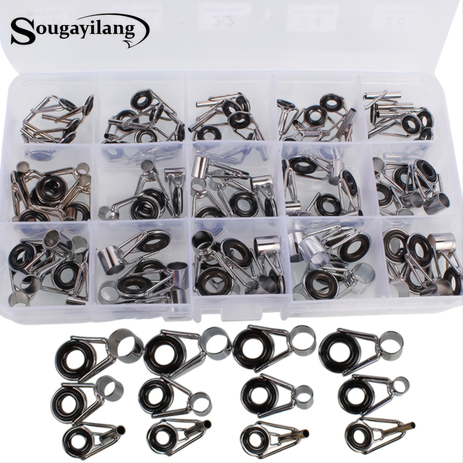 75pcs Fishing Rod Guides Repair Kit for Top Rod Condition