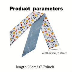 2pcs Orange Skinny Scarf Long Ribbon Neckerchief Decorative W