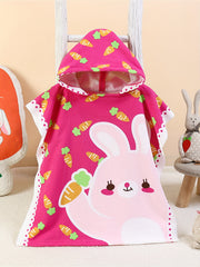 Kids Dinosaur Hooded Beach Towel Absorbent Soft Poncho Towel