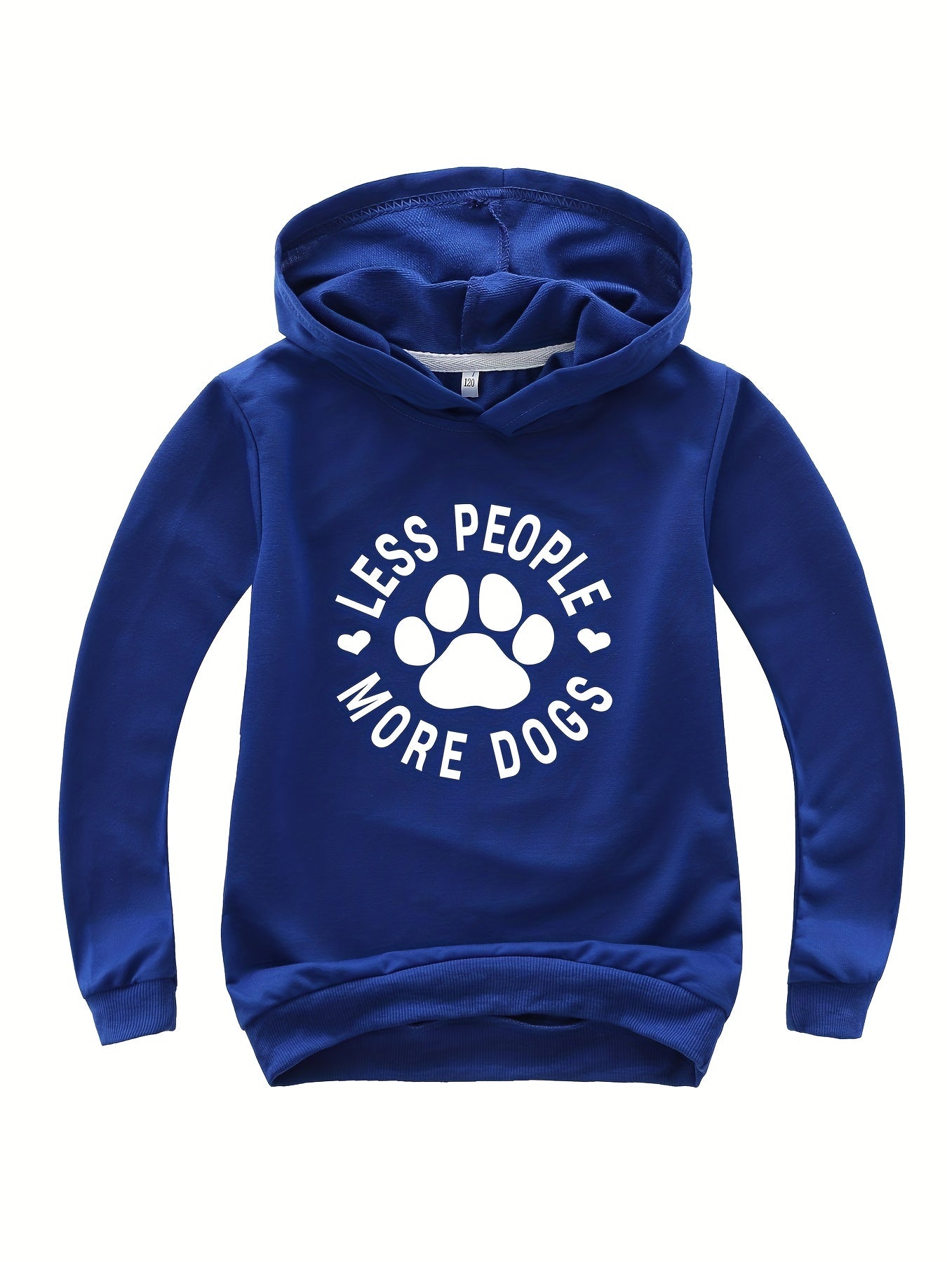 Boys Girls Dog Paw Graphic Hoodie Casual Cotton Hooded Sweatshirt