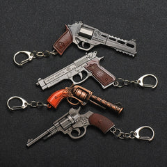 Pistol Shaped Keychain Metal P92 R45 R1895 Model Key Ring Pendant