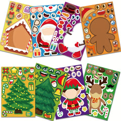 DIY Puzzle Stickers Christmas Images Funny Face Jigsaw Stickers