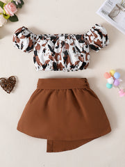 Infant Girls Camo Top & Skirt Set w/ Bow Belt, SS, Summer