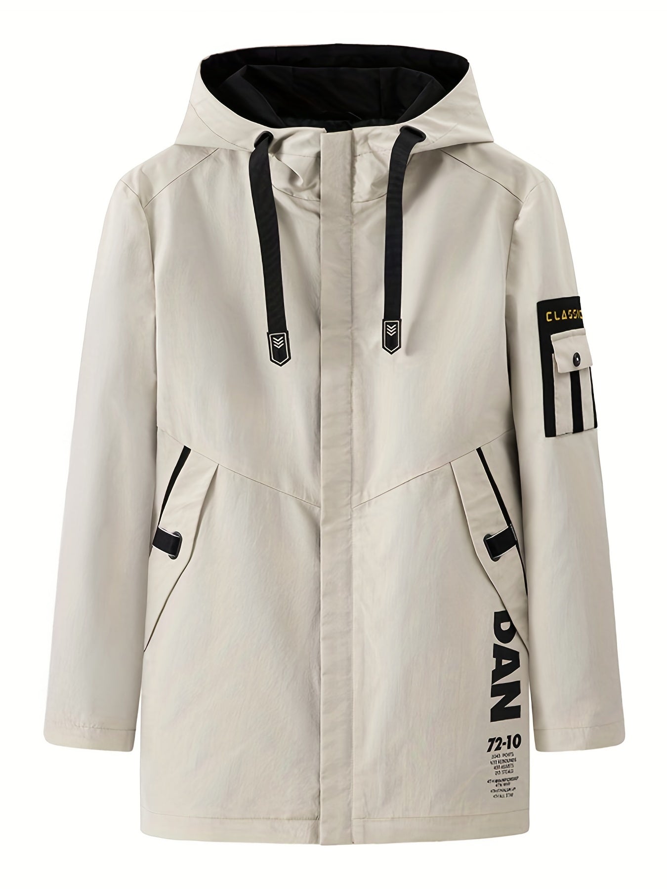 Men's Hooded Windbreaker Jacket Zip Up Coat