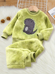 Kids Kitty Long Sleeve Fleece Pajama Set