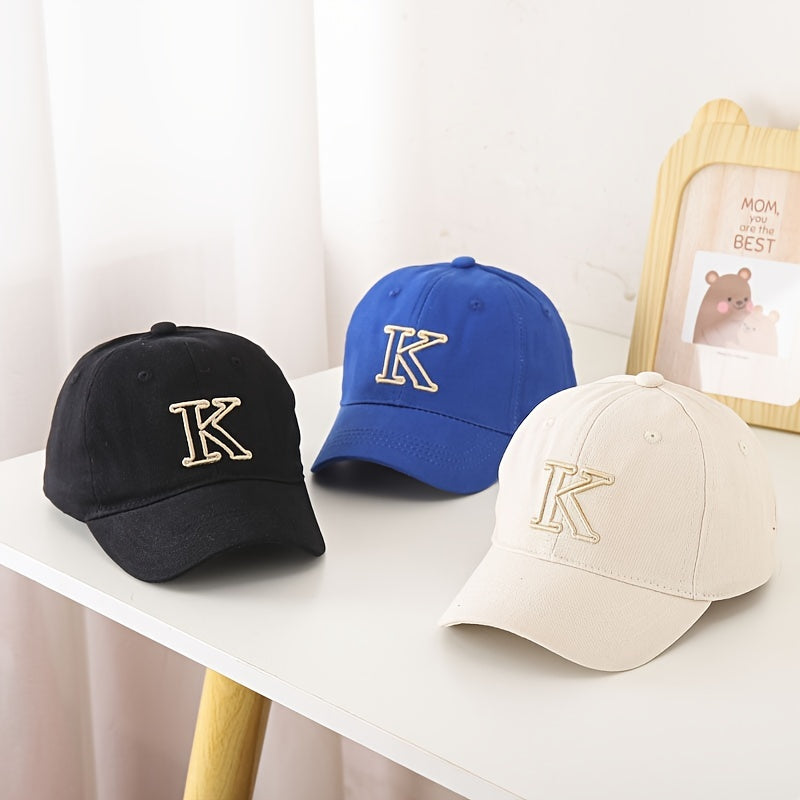 Kids Baseball Cap K Embroidery Sun Protection Sunshade Hat