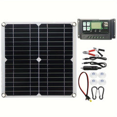Portable Solar Panel Kit 60A 100A Solar Controller Dual USB 12 5V DC 30W 60W
