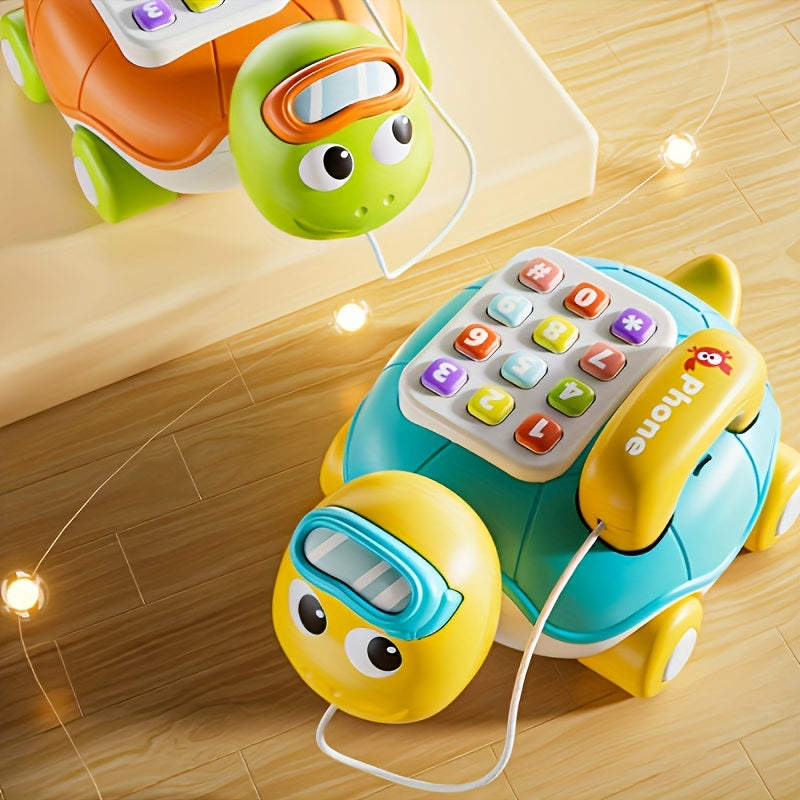 Cartoon Phone Toy with Piano Music and Lights for Babies