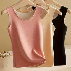 3pcs Seamless Thermal Tank Tops Crew Neck Slim Women's Underwear