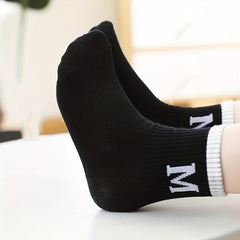 5 Pairs Boys Casual Knit Socks Thin Mesh Breathable Soft Seamless Toe Socks