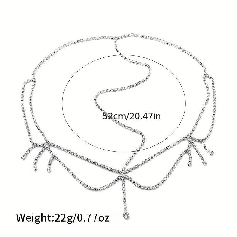 Vintage Rhinestone Hair Chain Women's Forehead Chain Hair Accessory