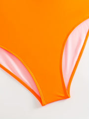 Women's Round Neck Padded One Piece Swimsuit