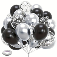 61pcs Silvery Balloons Confetti Set Matte Metallic Latex Balloon for Party