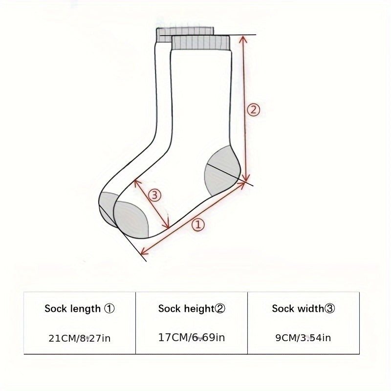 5 Pairs Men's Crew Socks Thickened Warm Striped Socks