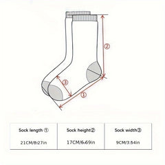 5 Pairs Men's Crew Socks Thickened Warm Striped Socks