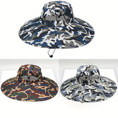 Camouflage Sun Hat Boonie Hat Mesh Breathable Adjustable Outdoor Fishing Bucket