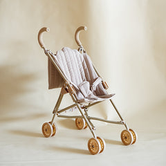 Apricot Iron Baby Doll Stroller with Storage Bag Foldable Toy Pram
