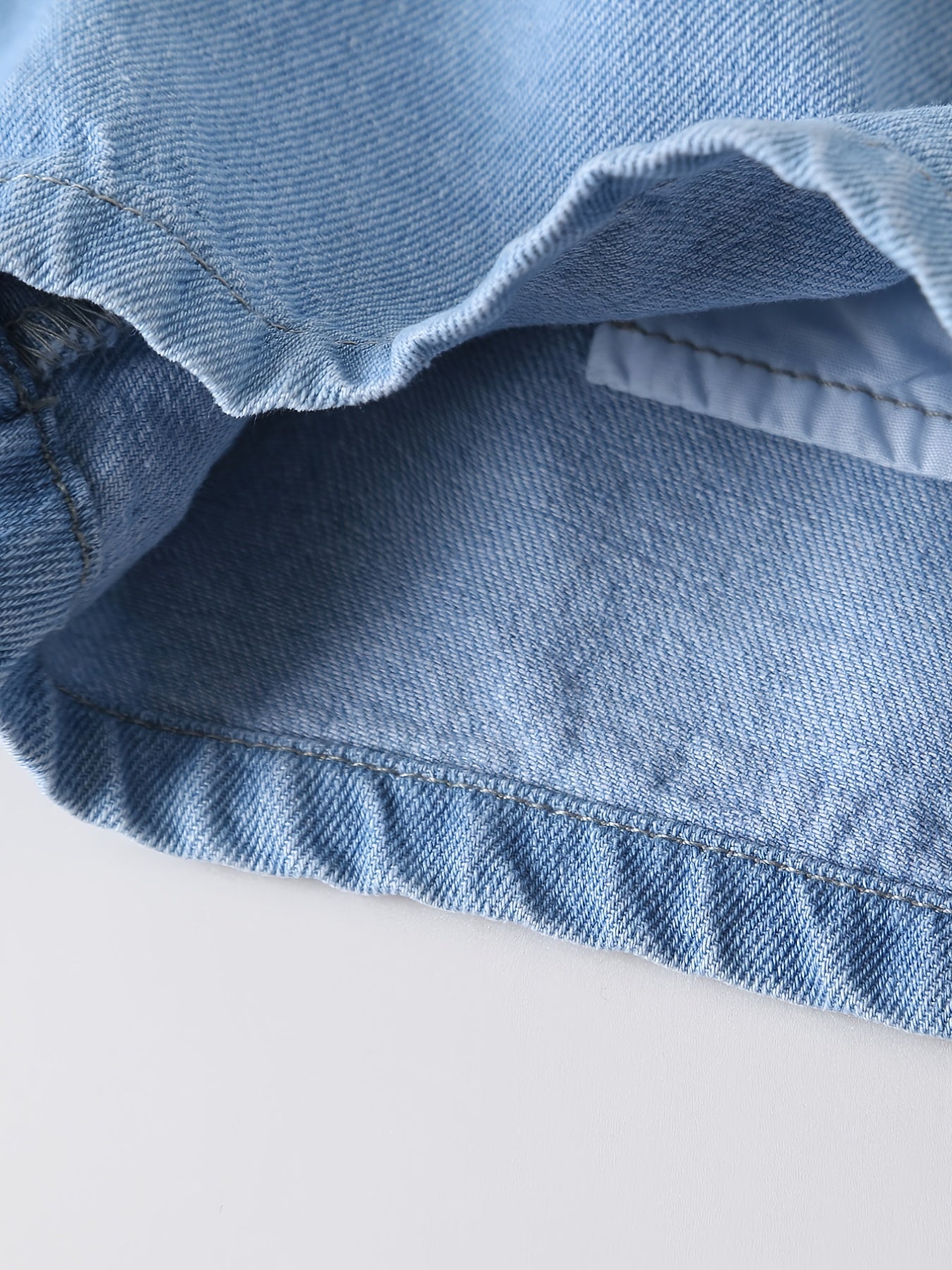 Girls Casual Bow Pockets Frill Trim Denim Shorts Kids Summer Clothes