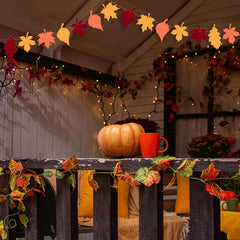 Felt Leaf Garland Thanksgiving Fall Decorations 3.05m Fall Leaf Banner Garland