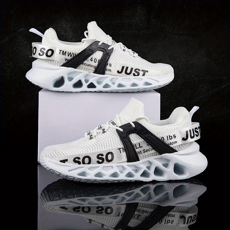 Men's Lace Up Knit Sneakers Breathable Casual Running Shoes