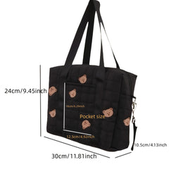 Portable Diaper Organizer Embroidered Parent Bag with Pockets & Hooks