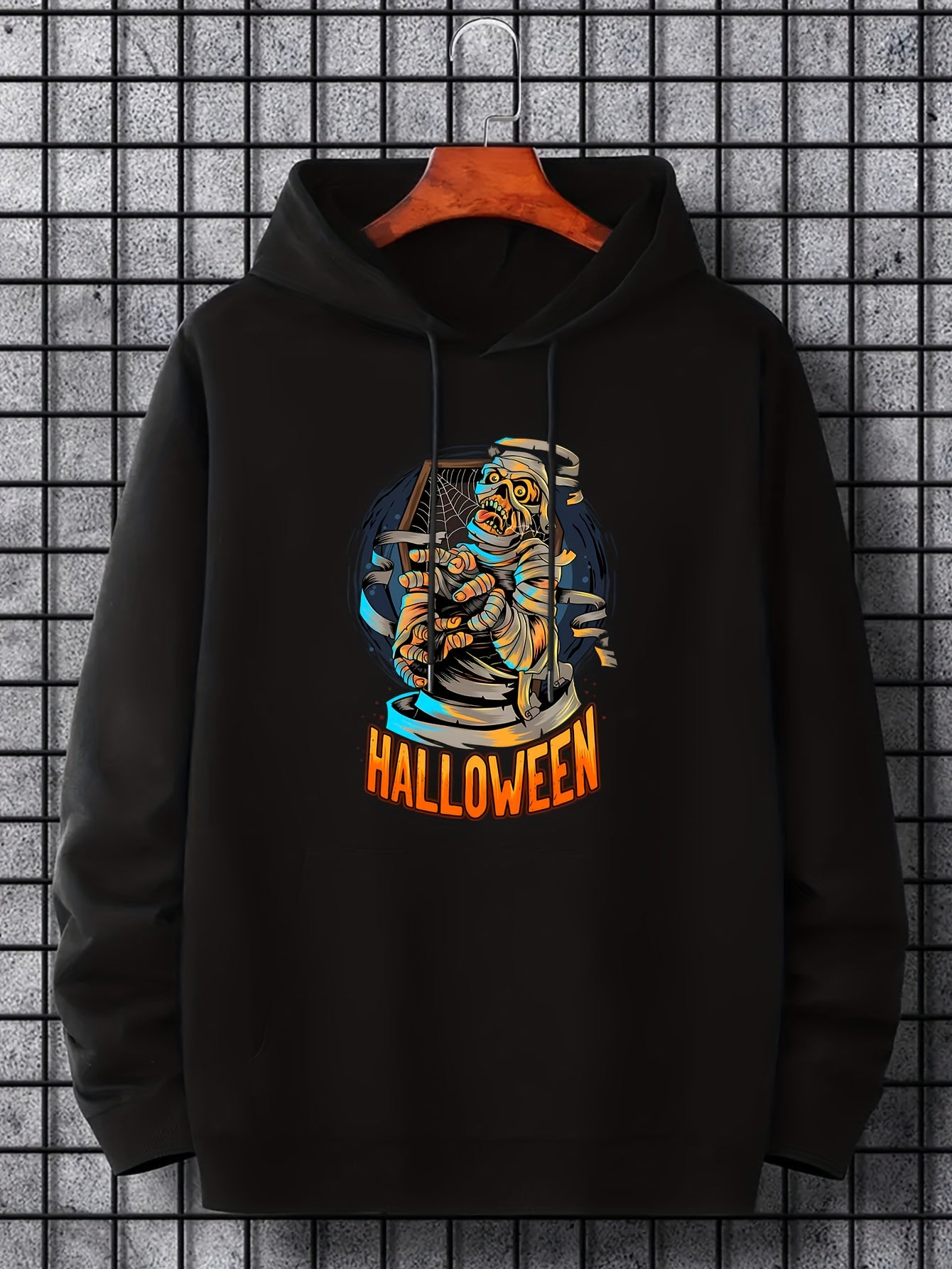 Men's Mummy Skeleton Graphic Hoodie Halloween Style