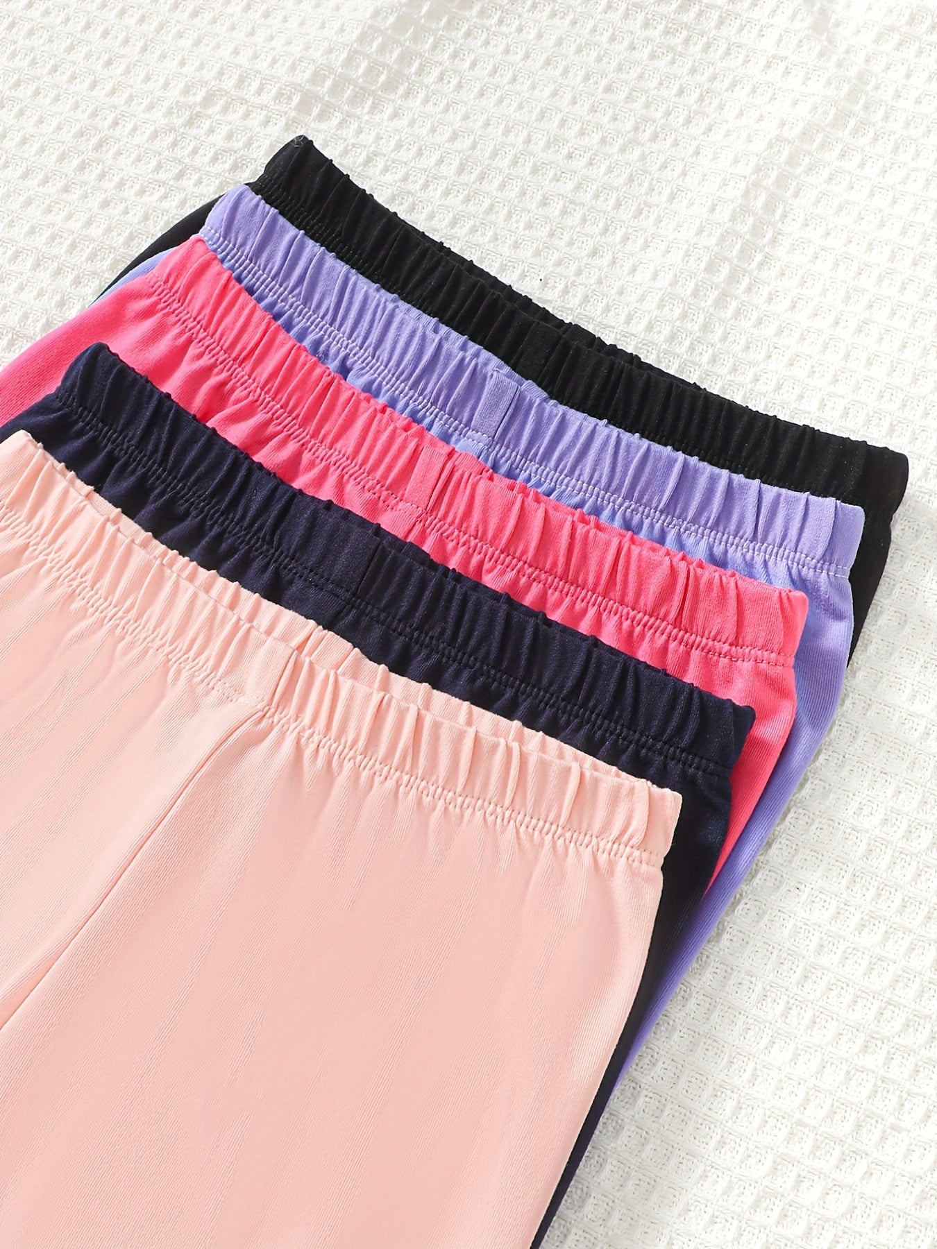 4pcs Girls' Skinny Leggings Set Stretch Ankle Length Kids Outfit