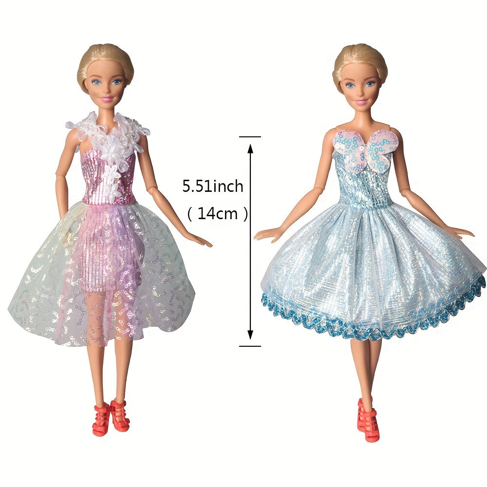 Mini Doll Dress Summer Casual Outfit Lace Ruffles Tiered Skirt Mixed Pink Purple