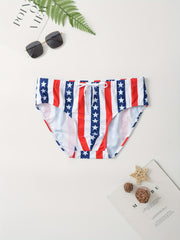 Men's Flag Pattern Swim Shorts Quick Dry Triangle Briefs