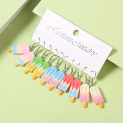 5 Pairs Girls Cartoon Earrings for Party Gift