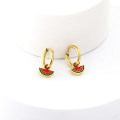 Fruits Drop Earrings For Girls - Little Cherry Strawberry Watermelon Shaped