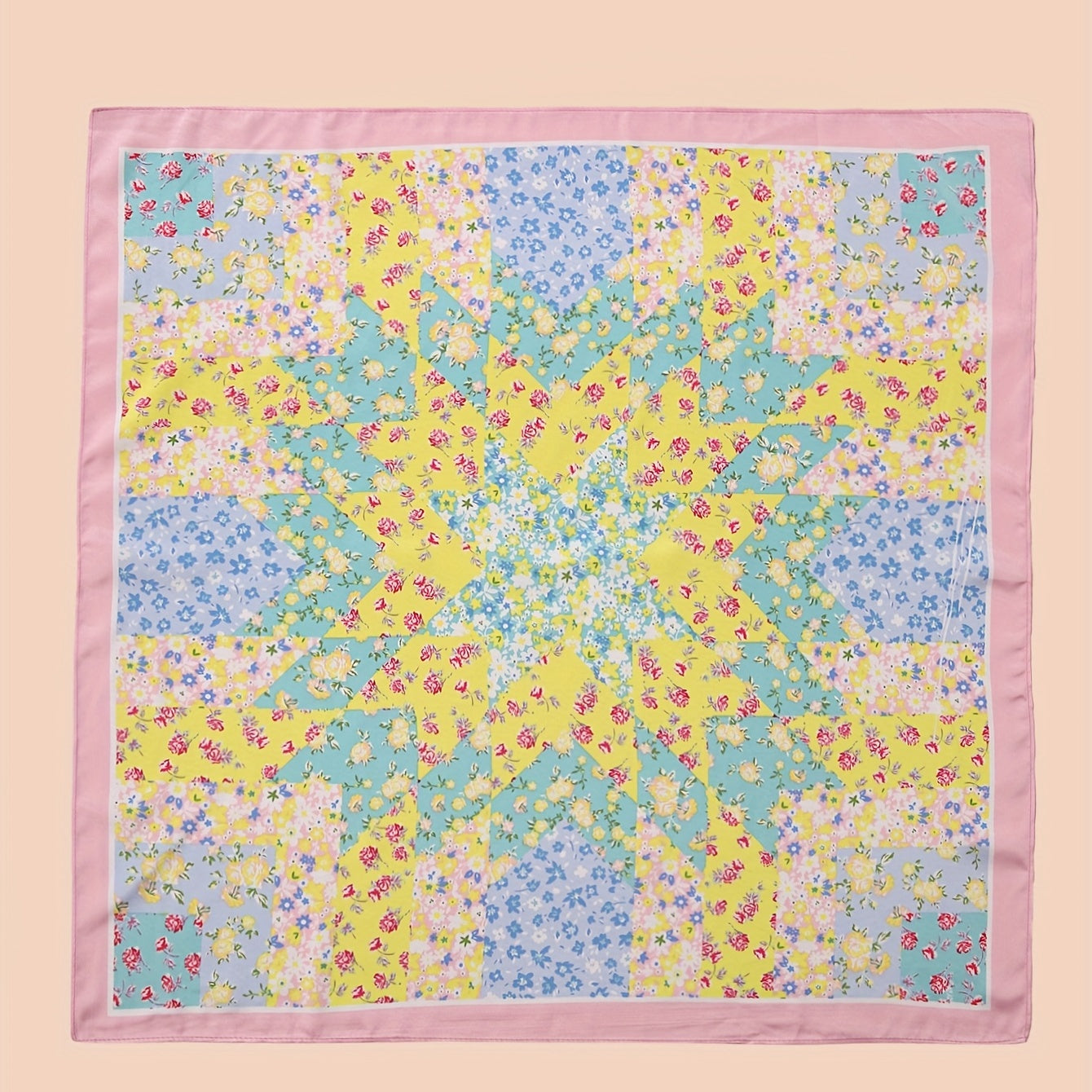 Floral Print Bandana Silk Scarf Headband Handkerchief Face Covering