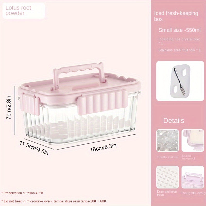 Portable Fruit Box With Fork for Outdoor Camping Fresh Keeping