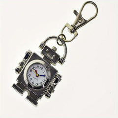 Vintage Robot Pocket Watch Necklace Key Chain for Kids