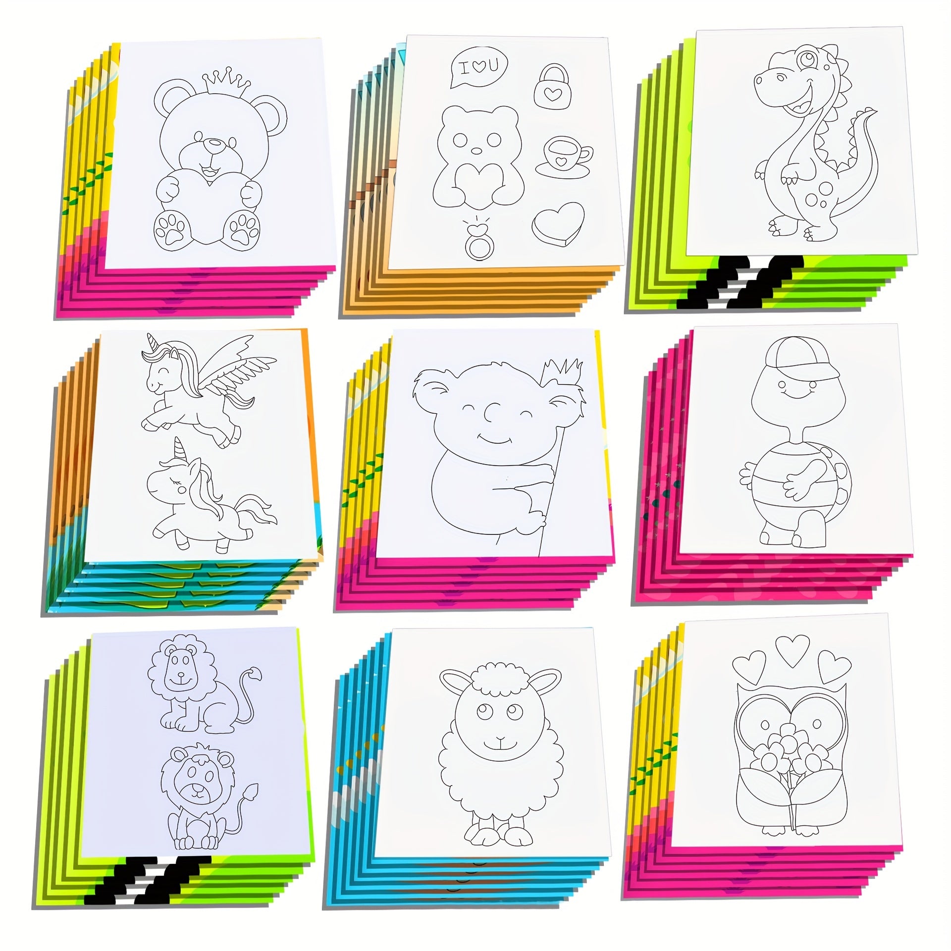 12pcs Colorful DIY Coloring Doodle Book for Classroom Exchange & Party Favors