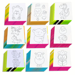 12pcs Colorful DIY Coloring Doodle Book for Classroom Exchange & Party Favors