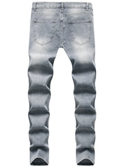 Men's Splatter Ripped Jeans Casual Street Style Denim Pants