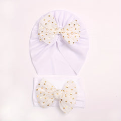 Butterfly Knot Baby Hat And Headband Set