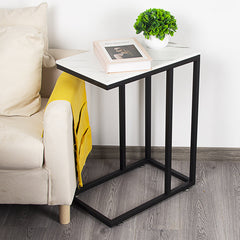 C Shaped Side Table for Couch Large Desktop End Table