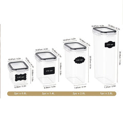7pcs Kitchen Sealed Jar Cereals Storage Box Plastic Container