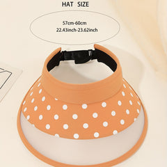 Yellow Dotted Visor Hat UV Protection Wide Brim Sun Hat