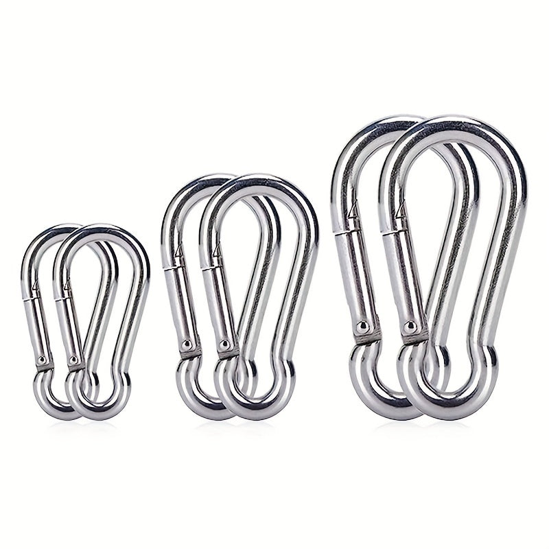 2pcs Stainless Steel Carabiner Clips for Outdoor Activities