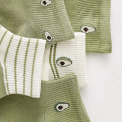 Avocado Print Socks Women's Comfy Short Stockings