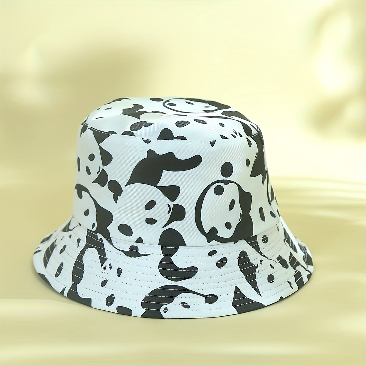 Reversible Panda Print Bucket Hat Cartoon Sunscreen Basin Hat