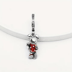 Heart Zircon Pendant Mouse Beads Charm for Necklaces